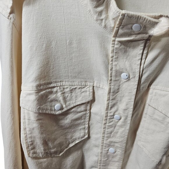 Lane Bryant Womens Plus Size Drawstring Hem Snap-Front Shirt Jacket - Size 22 - Picture 3 of 9